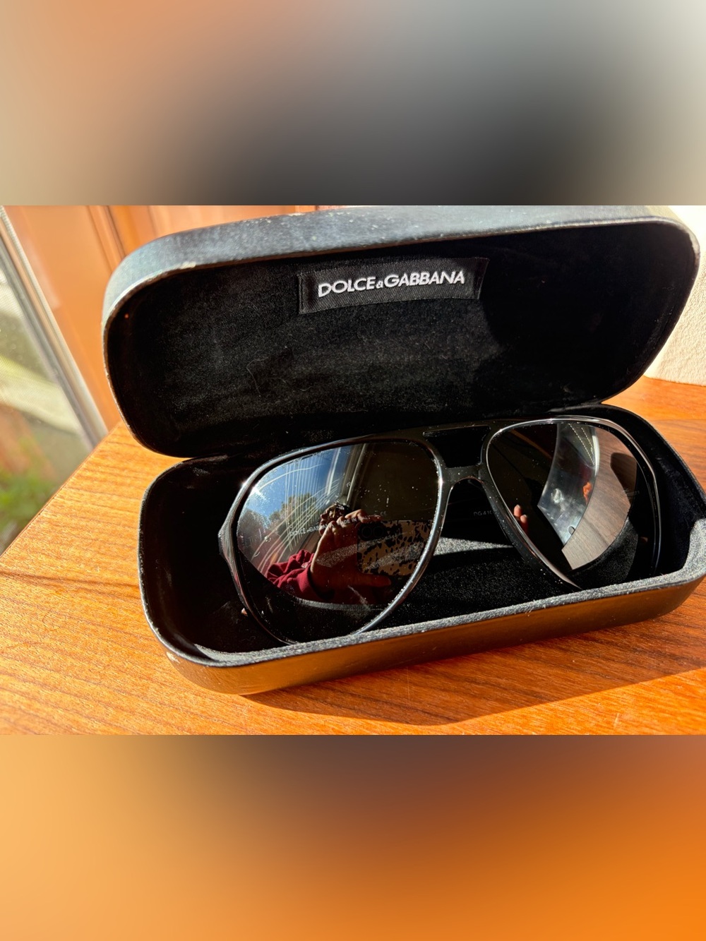 Dolce & Gabbana Black Aviator Sunglasses